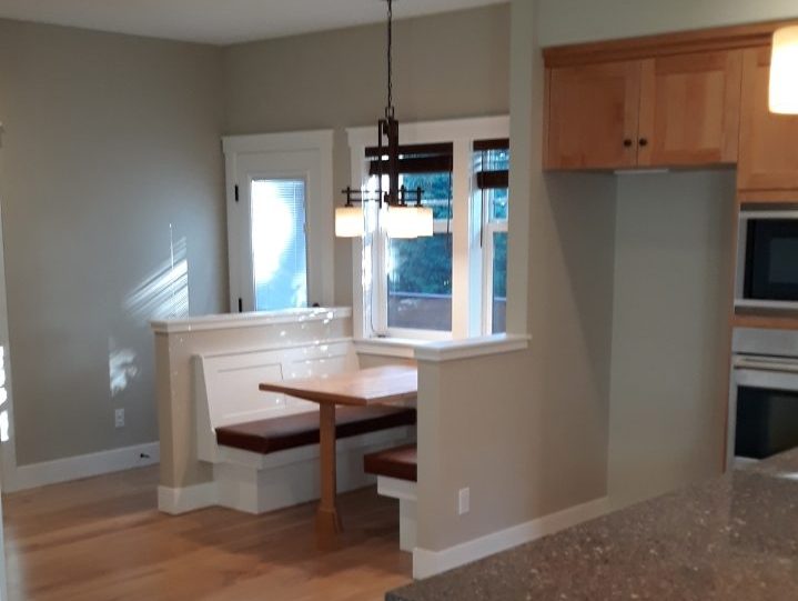 A lovely Kingston Kitchen, painted a soothing gray.